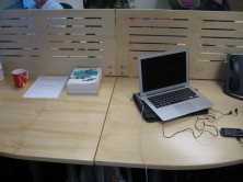 Custom Micro 430 High Slotted Polished Desk Mounted Dividing Panels